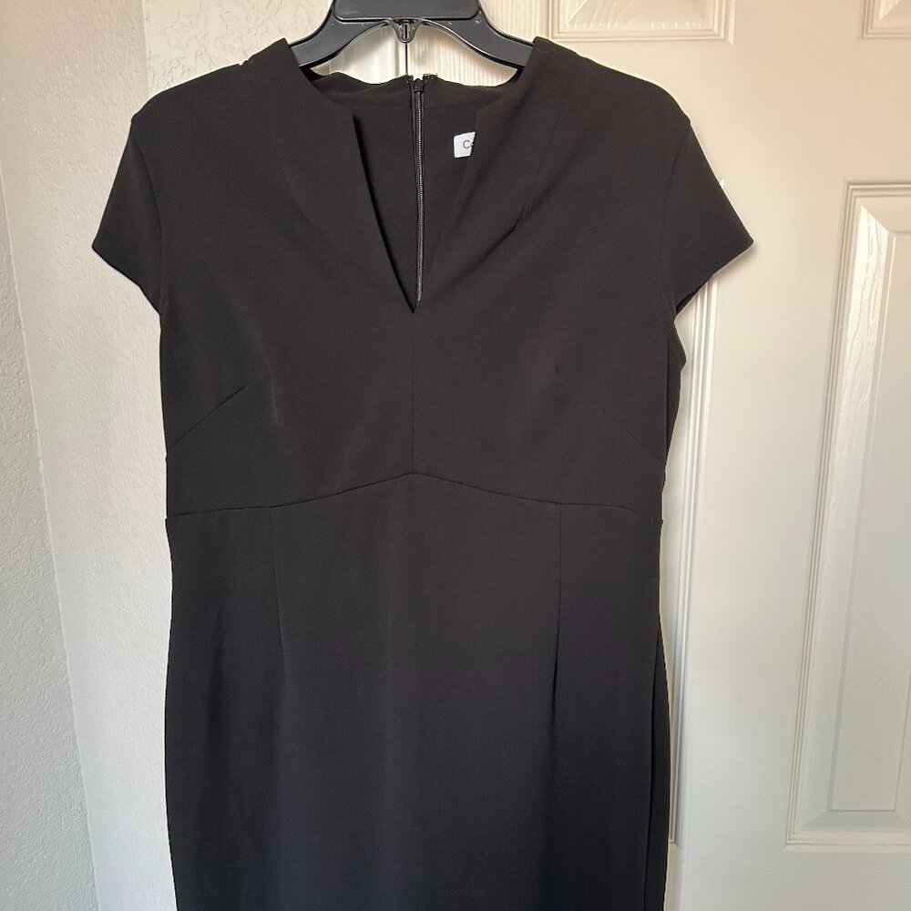 Calvin Klein Little Black Dress with Cap Sleeves - Size 14
